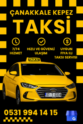 Çanakkale Kepez Taksi durağına ait güvenli ve konforlu taksi aracı